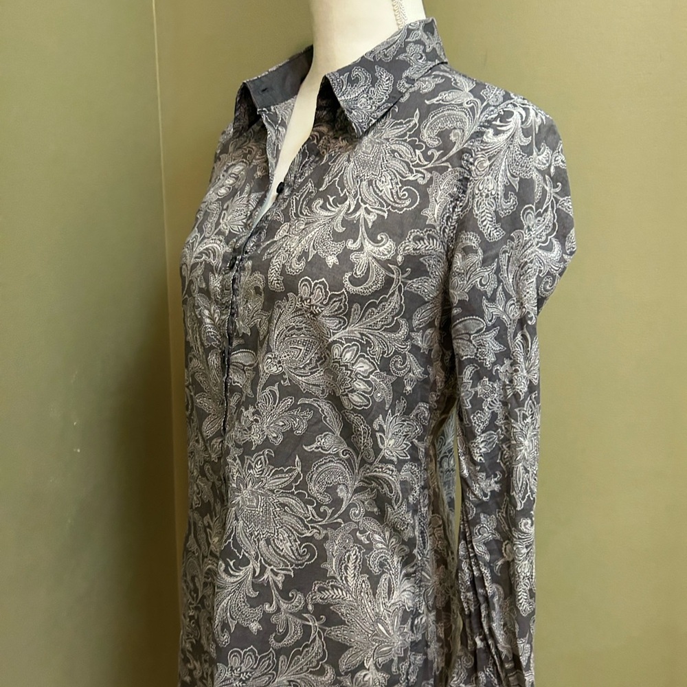 Express Gray Paisley Shirt/Tunic/Dress, S